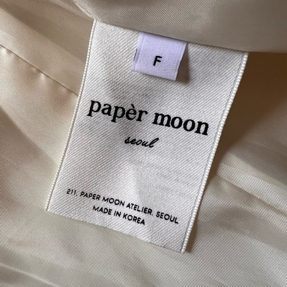 Papér Moon for Frankie Shop Cream Oversized Leather Blazer - Picture 2 of 10